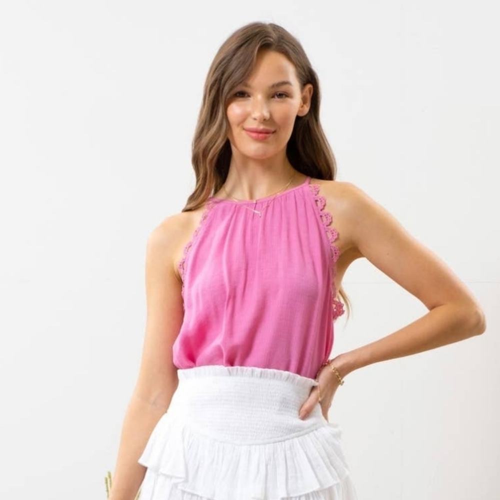 NWT Scalloped Halter Top